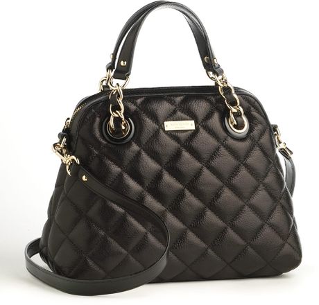 Kate Spade Small Georgina Quilted Leather Shoulder Bag in Black | Lyst