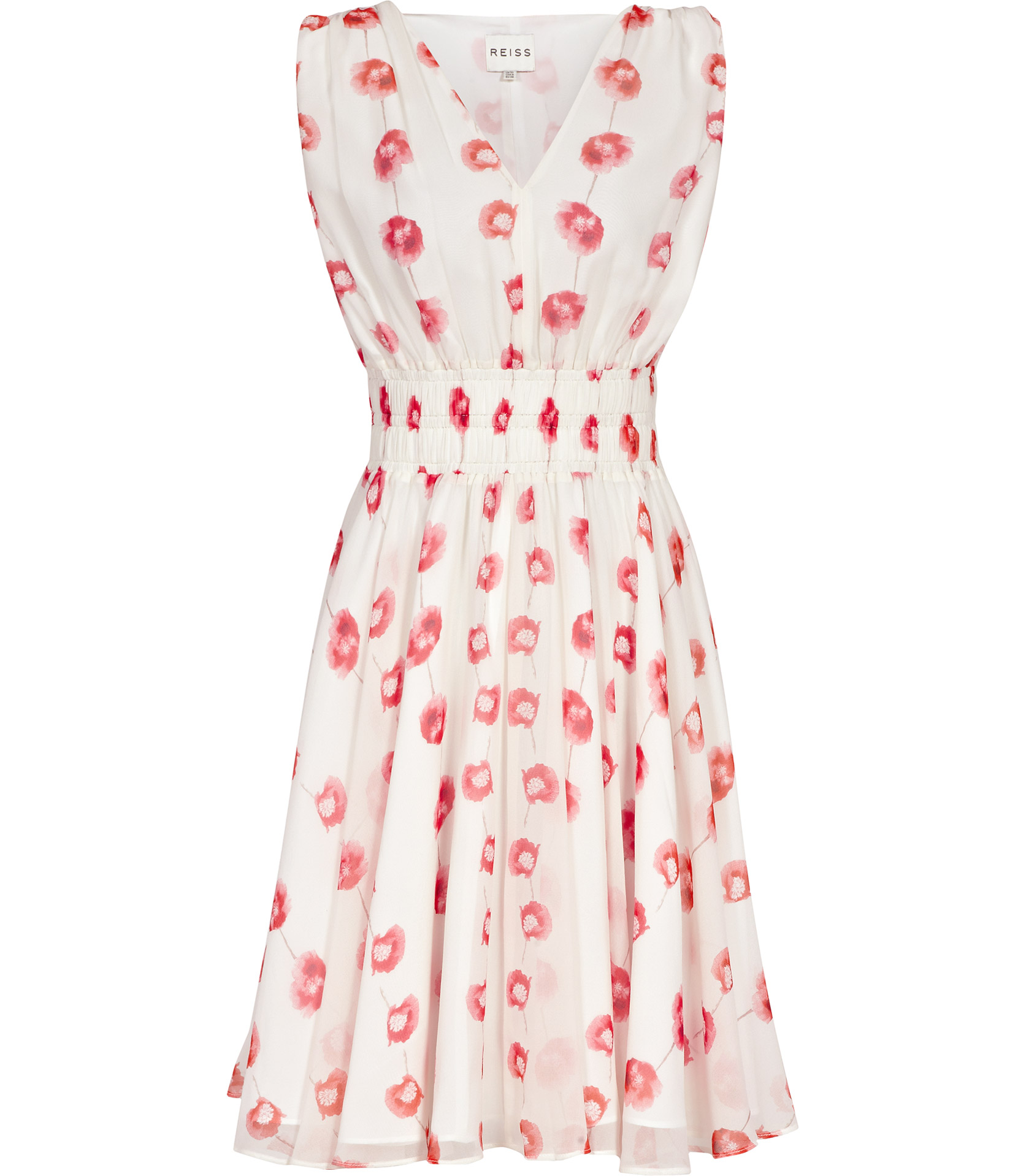 Lyst - Reiss Lunata Poppy Printed Fit and Flare Dress