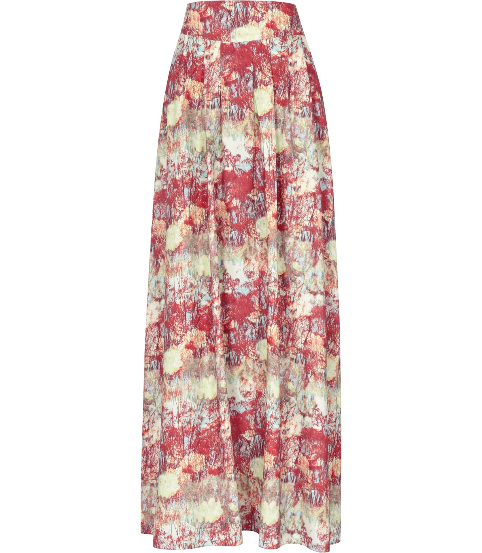 Lyst - Reiss Lotto Maxi Printed Frill Skirt in Red