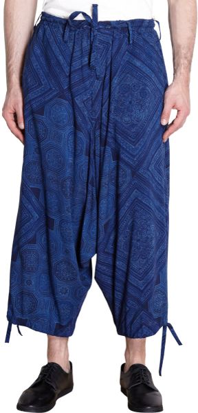 Yohji Yamamoto Ancient Chinese Print Balloon Pants in Blue for Men ...