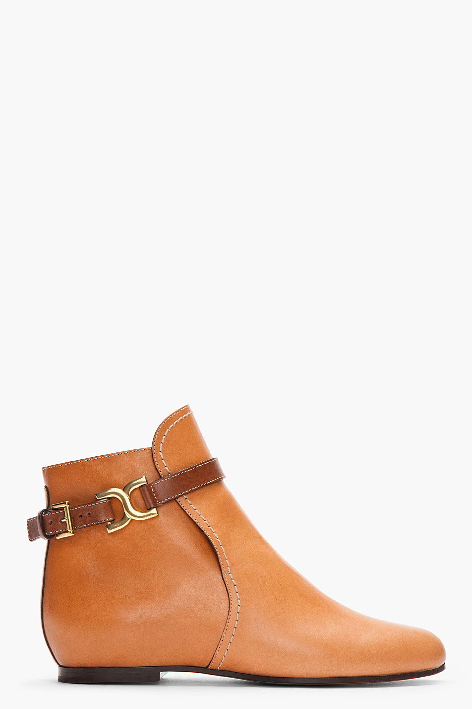 ladies flat tan leather boots