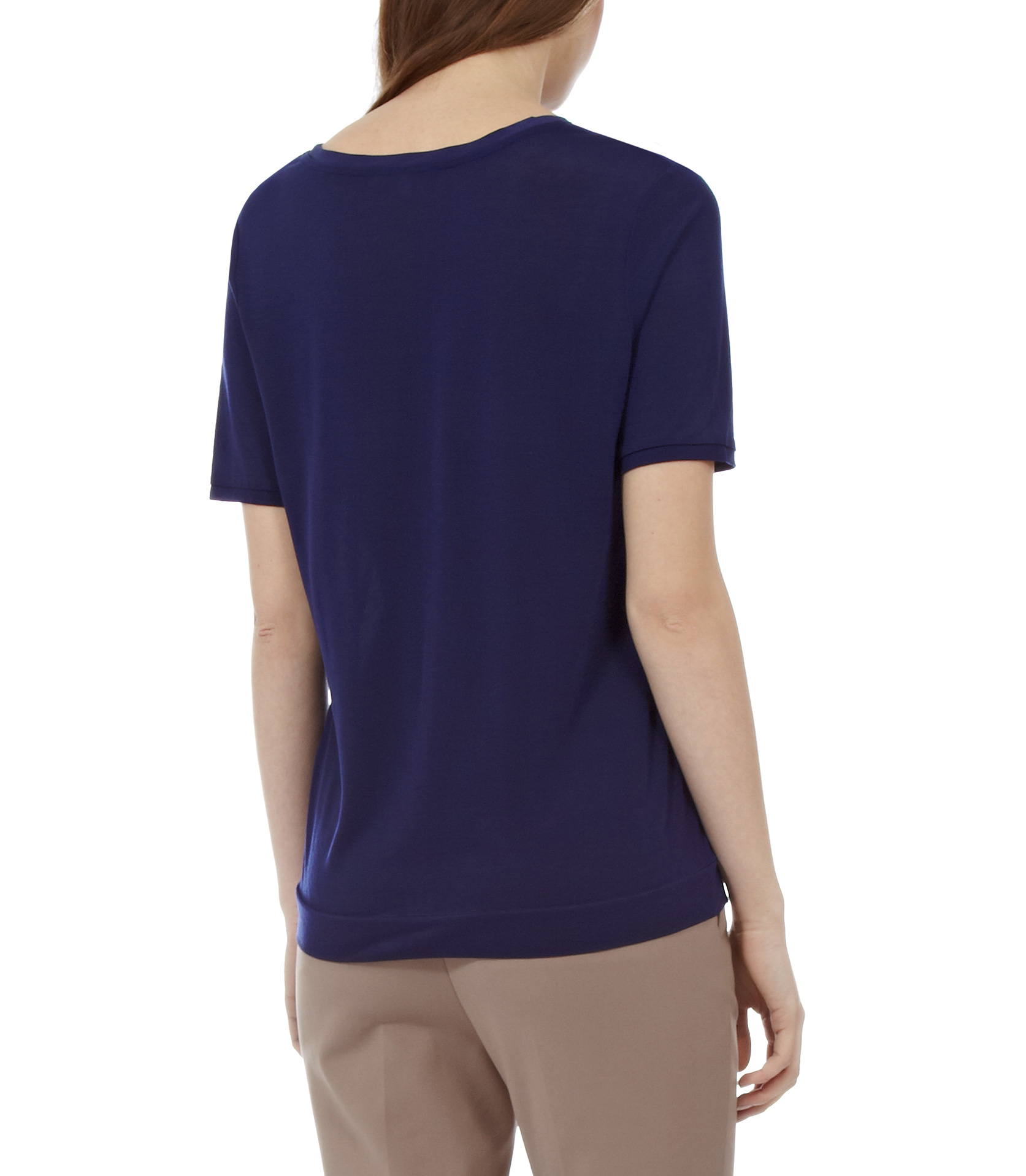 Reiss Kami Silk Front T Shirt in Blue Lyst