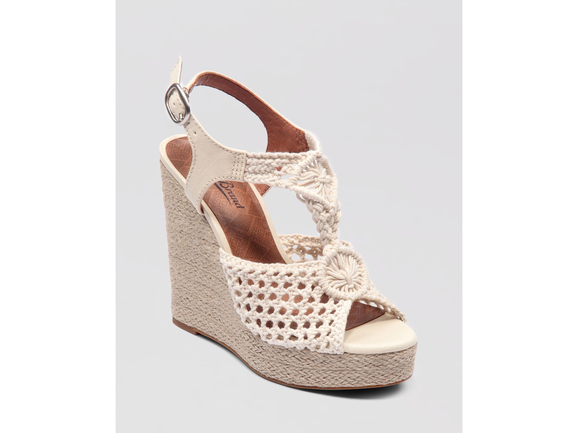 Lucky brand Wedge Platform Sandals Rilo Crochet in White Lyst