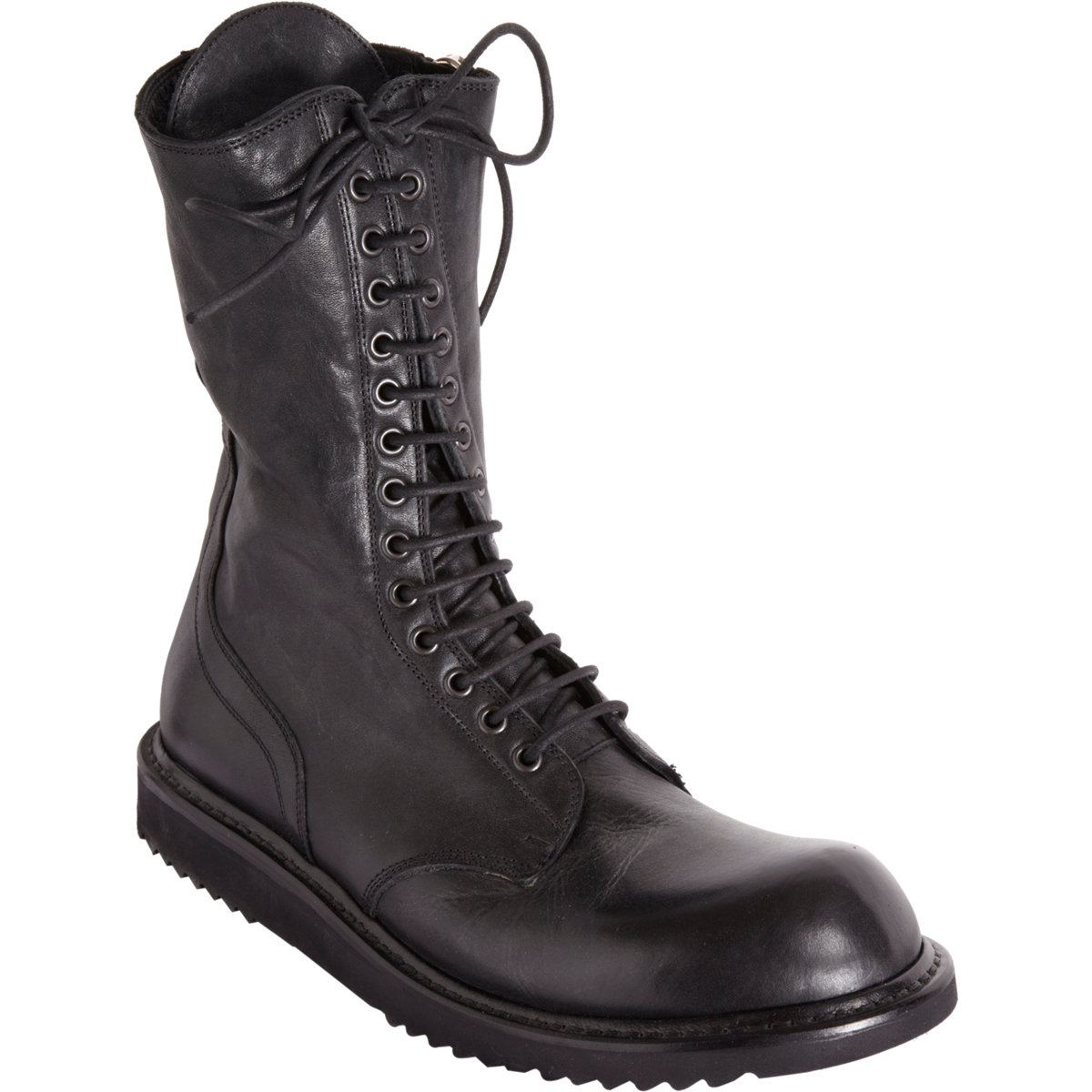 Rick Owens Tall Combat Boots in Black for Men | Lyst