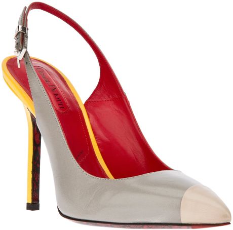 Cesare Paciotti Sling Back Patent Pump in Gray (grey) | Lyst