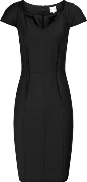 Reiss Claire Mar Dart Detail Fitted Dress in Black | Lyst