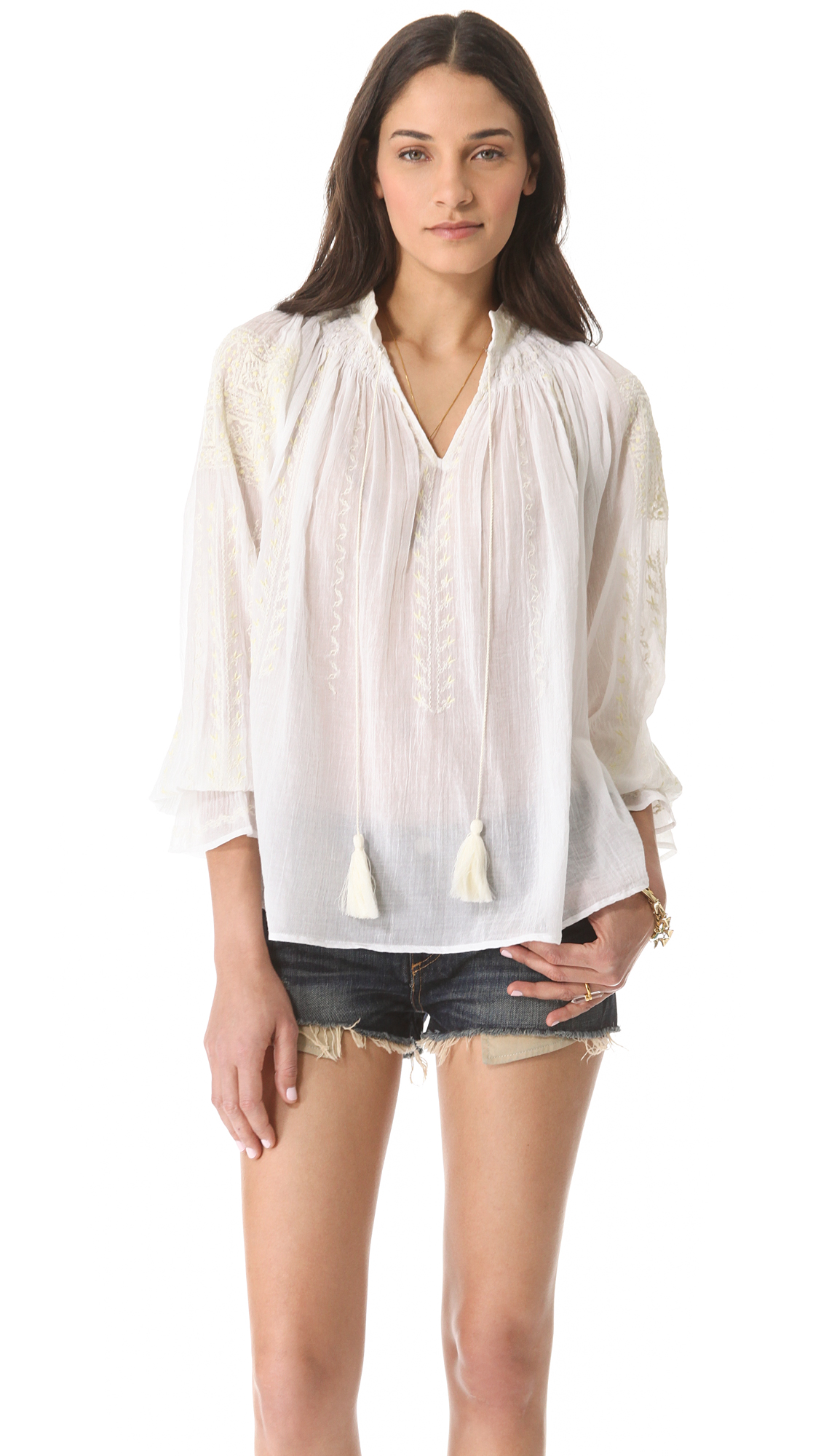 Antik Batik August Blouse in White | Lyst