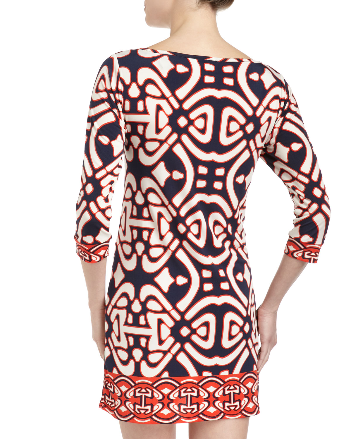 Lyst Laundry By Shelli Segal Geometricprint Jersey Shift Dress in Orange