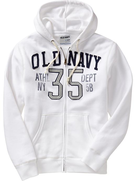 Old Navy Logo Applique Zip Front Hoodies in White for Men (bright white ...