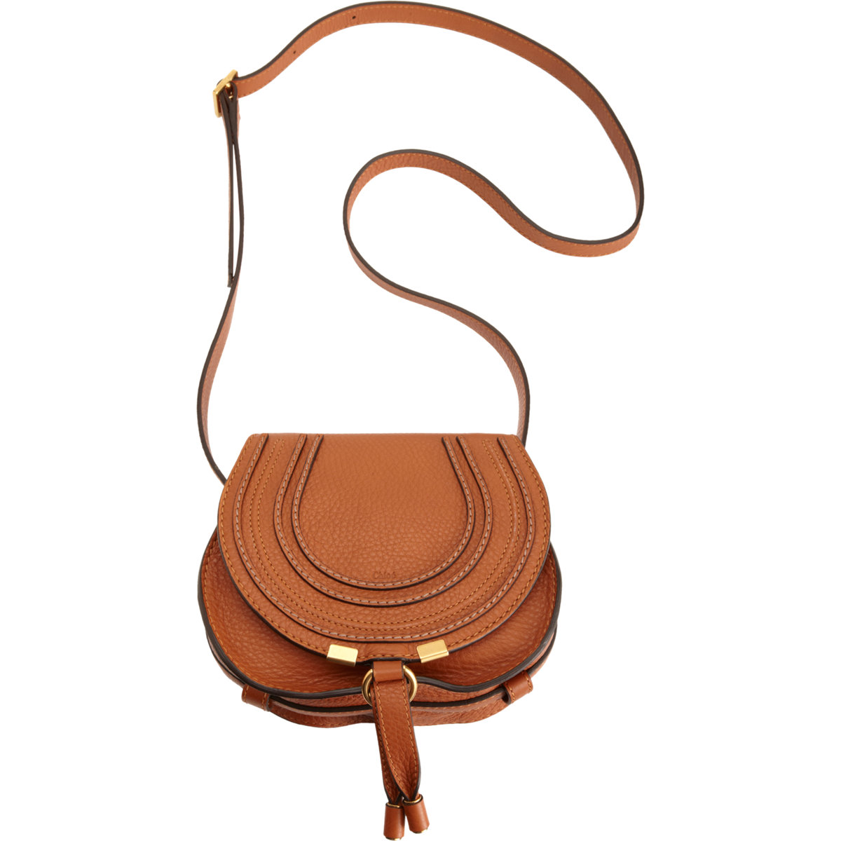 Chlo Marcie Leather Saddle Bag in Brown (tan) | Lyst  