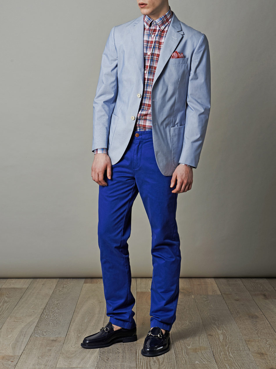 Hackett Ascot Fine-stripe Blazer in Blue for Men | Lyst