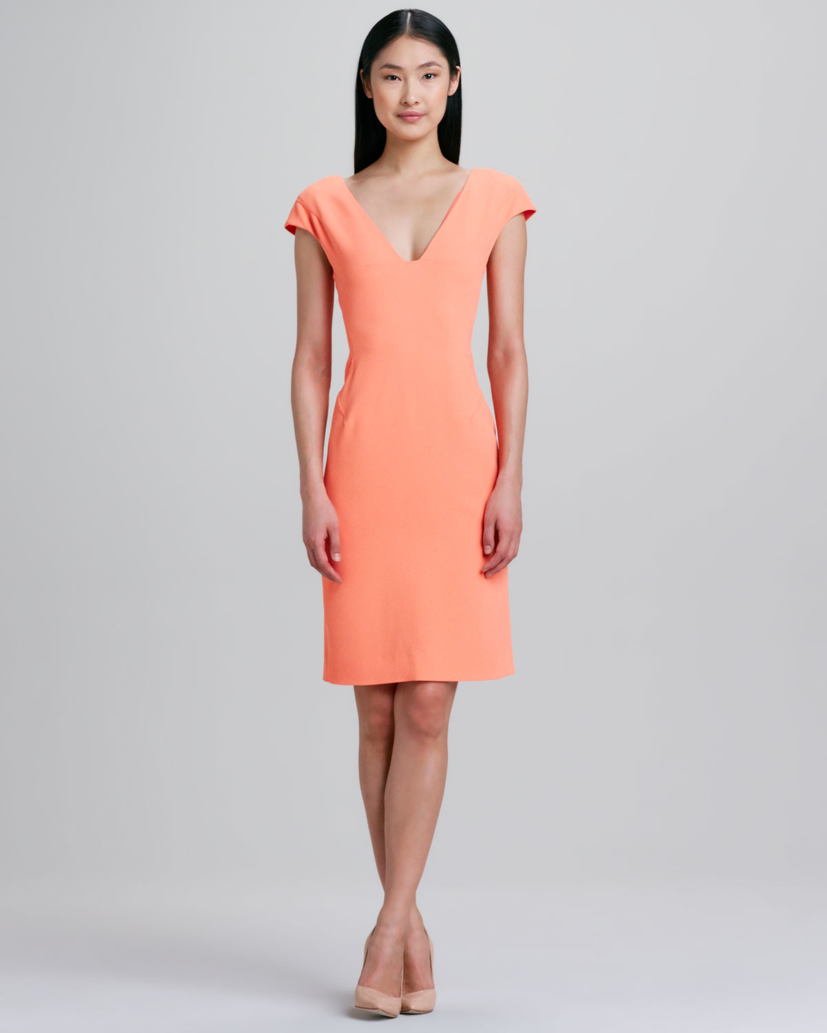 Rachel roy Cap Sleeve Dress in Orange | Lyst