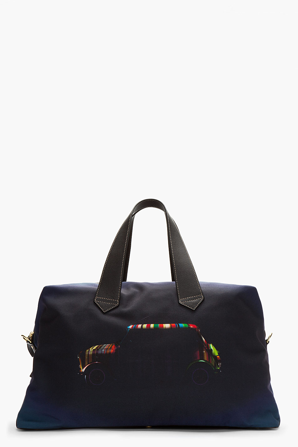 Lyst - Paul Smith Oversize Black Navy Mini Cooper Leather Trimmed Duffle Bag in Blue for Men