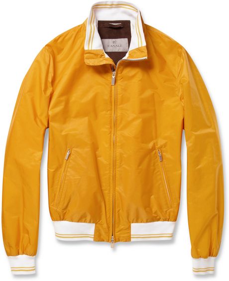 Canali Shell Bomber Jacket in Yellow for Men (mustard) | Lyst