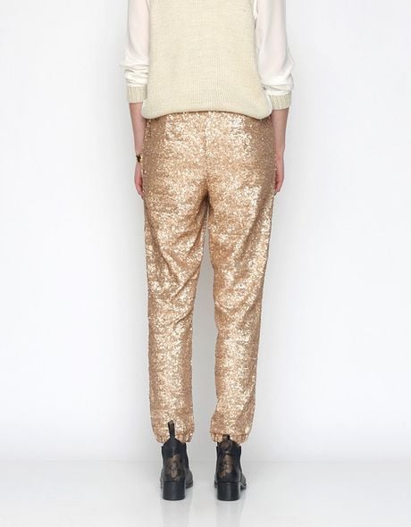 Free People Candy Sequin Party Pant in Gold (champagne) | Lyst