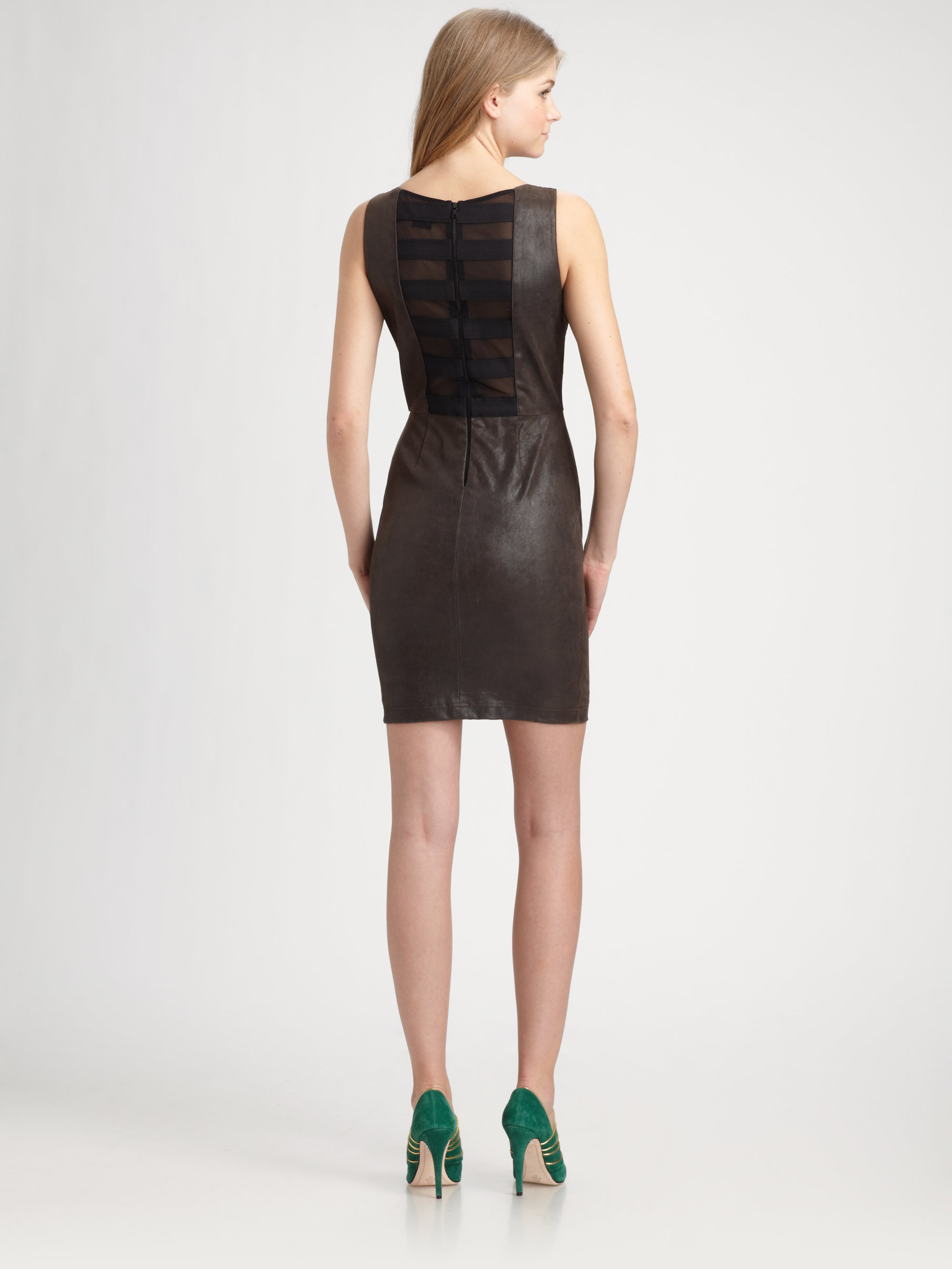 Lyst Alice Olivia Terie Leather Dress In Black Gallery