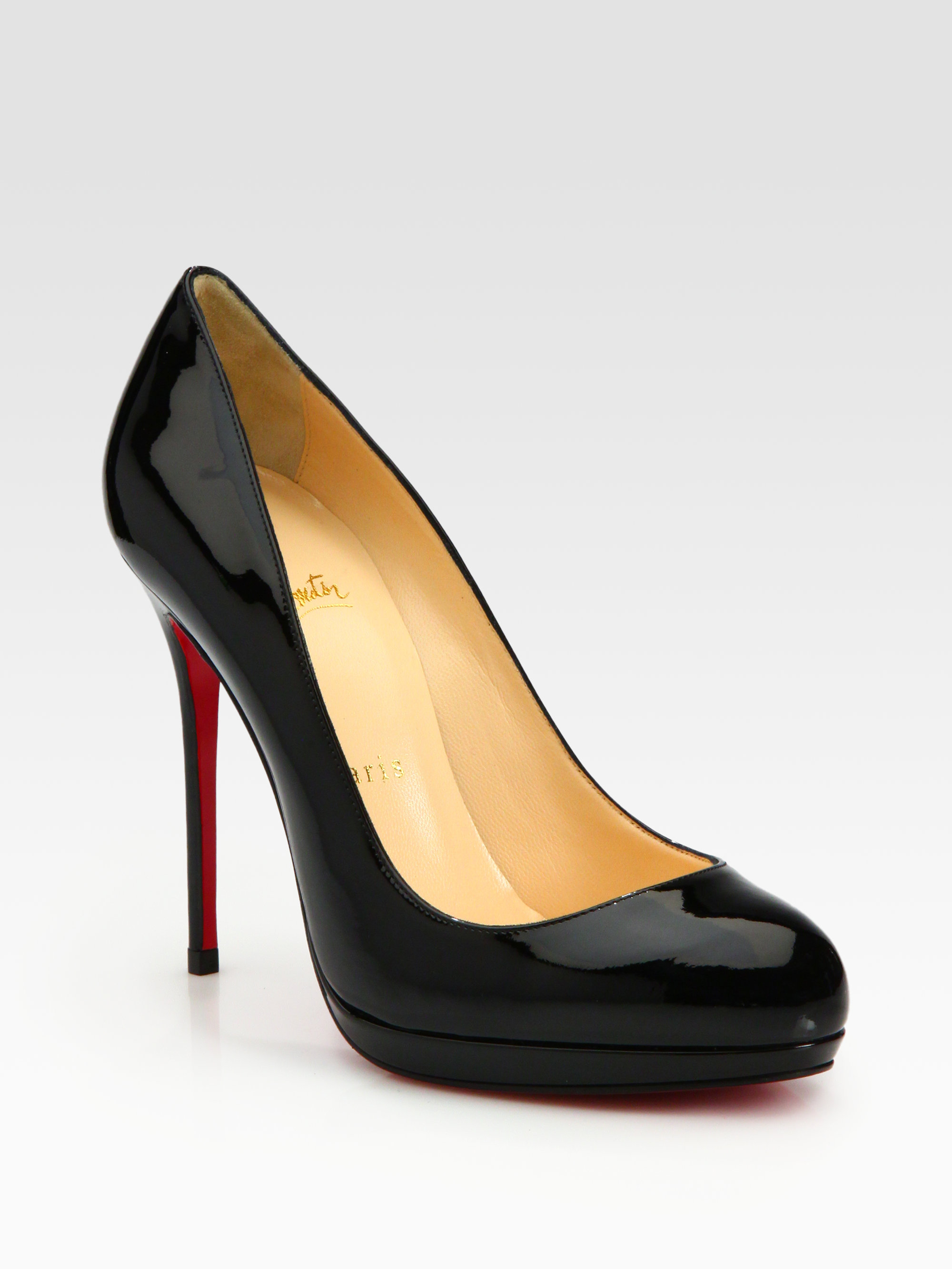 Lyst - Christian louboutin Patent Leather Platform Pumps in Black