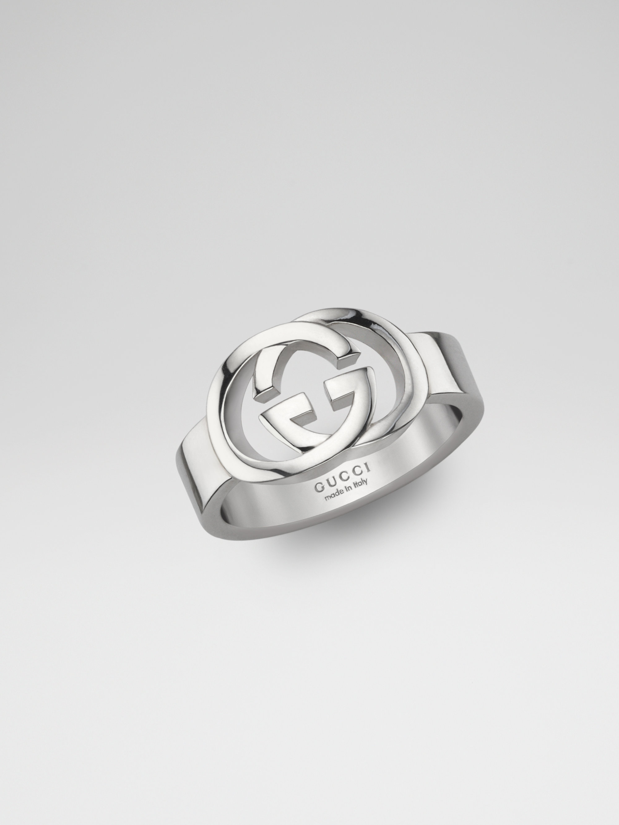 Gucci Sterling Silver Double G Ring in Silver | Lyst