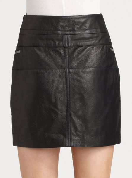 Mcq By Alexander Mcqueen Double Zip Leather Skirt in Black | Lyst