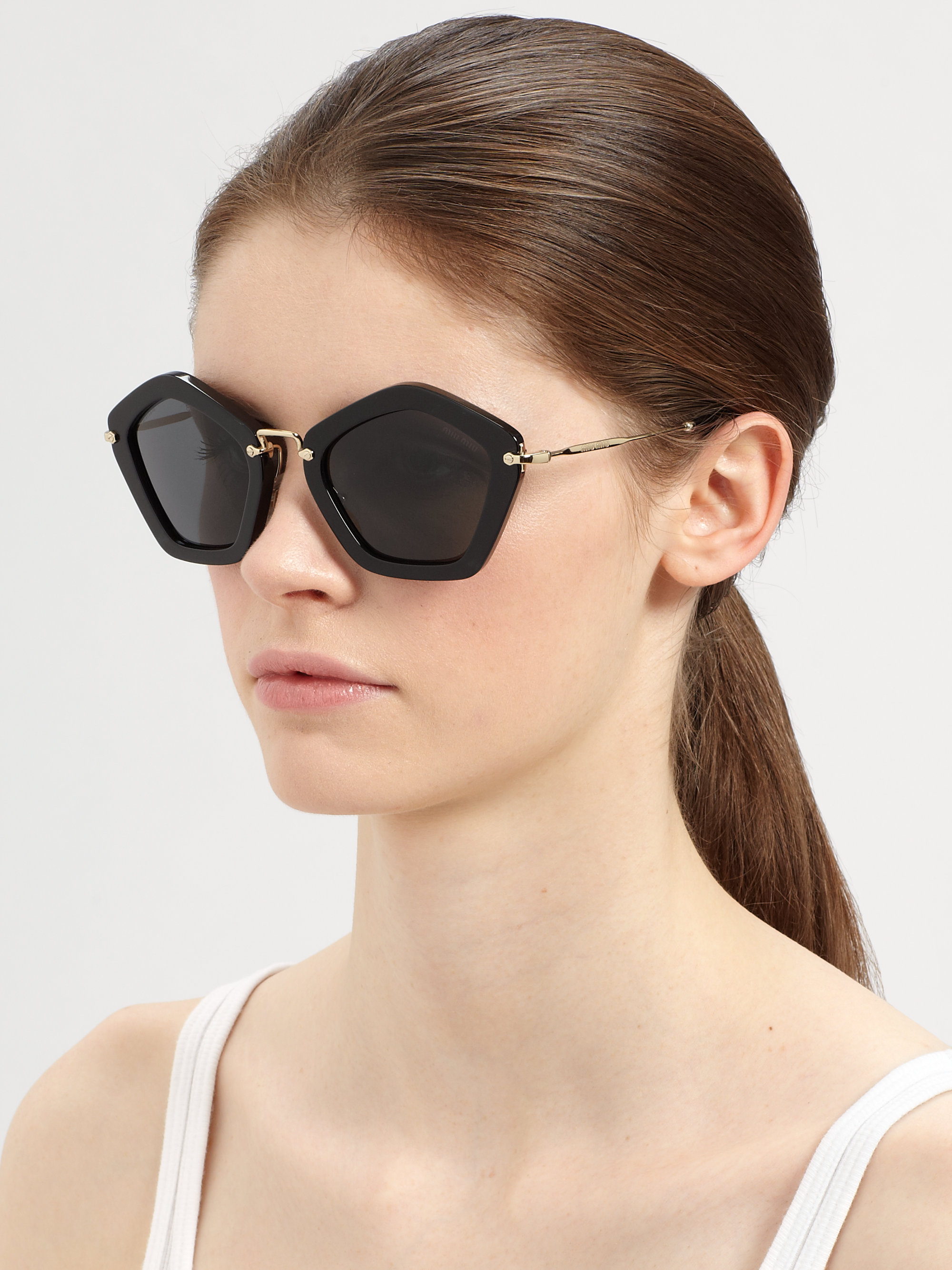 Lyst - Miu Miu Extreme Star Sunglasses in Black