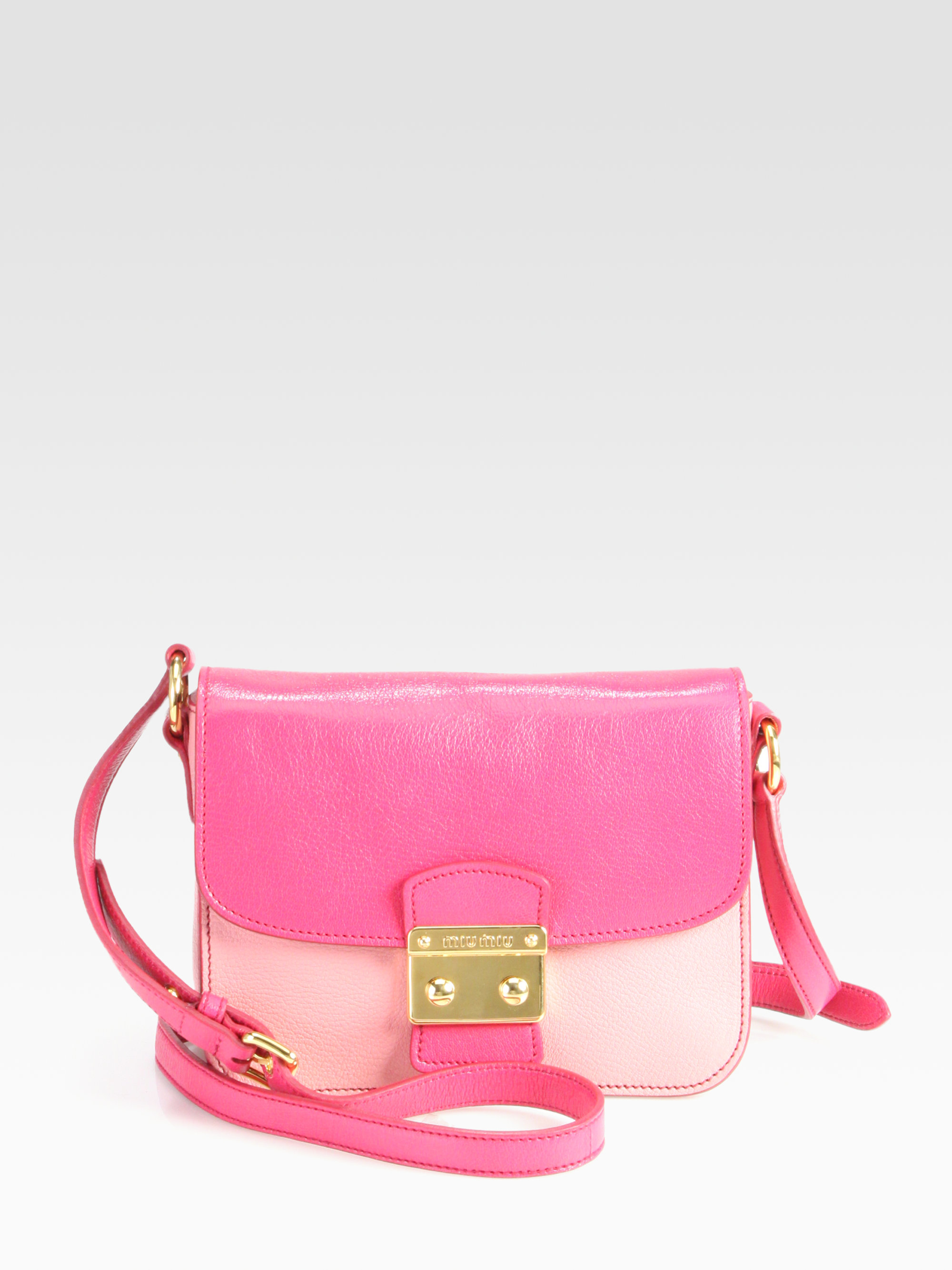 Miu miu Madras Bicolor Bauletto Frame Crossbody in Pink (marea+ ...