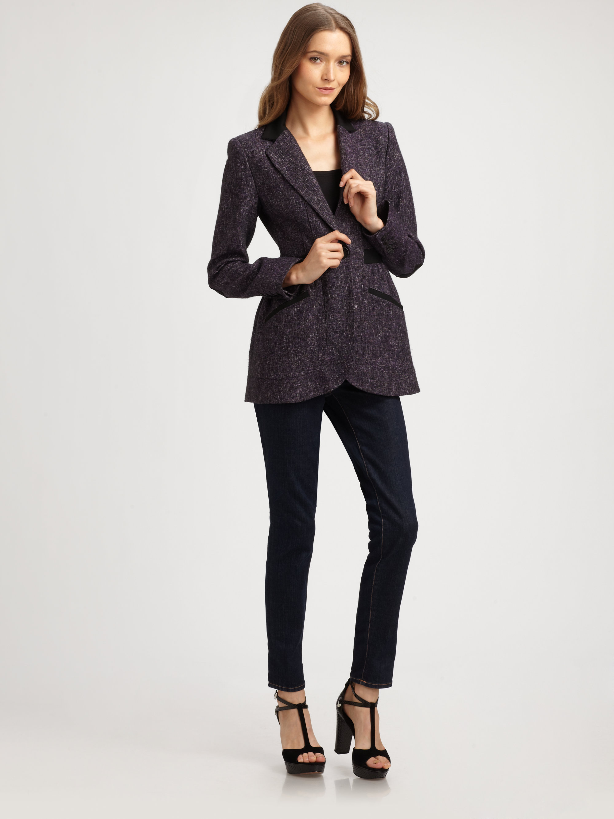 Lyst - Nanette Lepore Enchanted Tweed Jacket in Purple