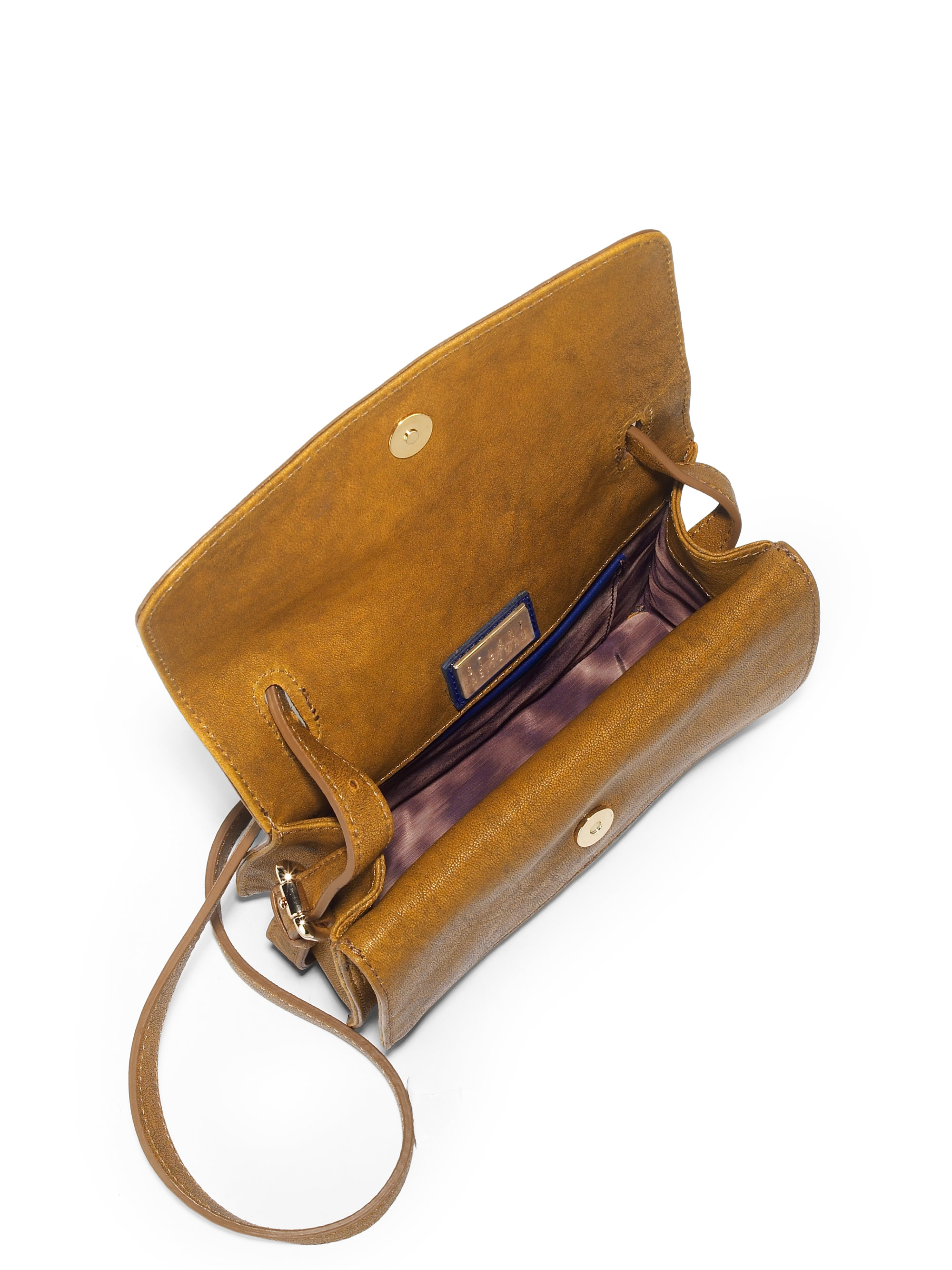 Stuart Weitzman Layered Bison Leather Crossbody Bag in Brown (mustard ...