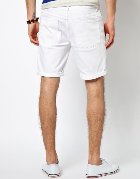 Asos Denim Shorts in Skinny Fit in White for Men | Lyst