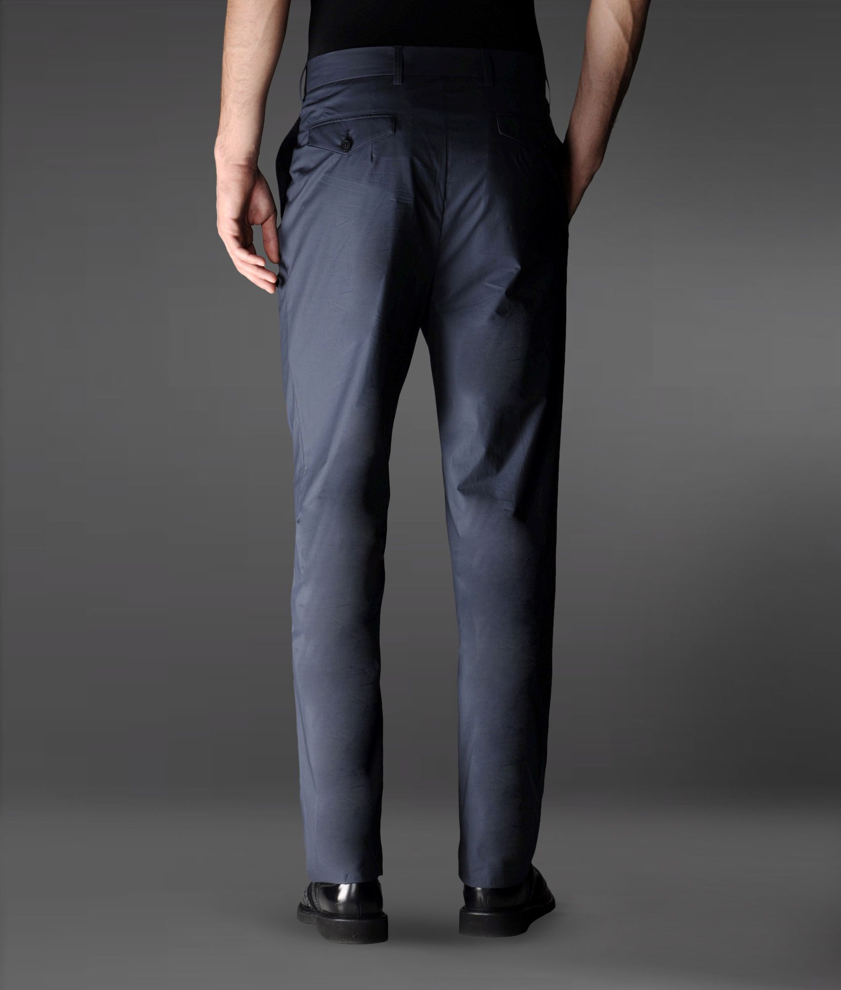 Emporio Armani Pants in Technical Cotton with Darts in Blue for Men - Lyst