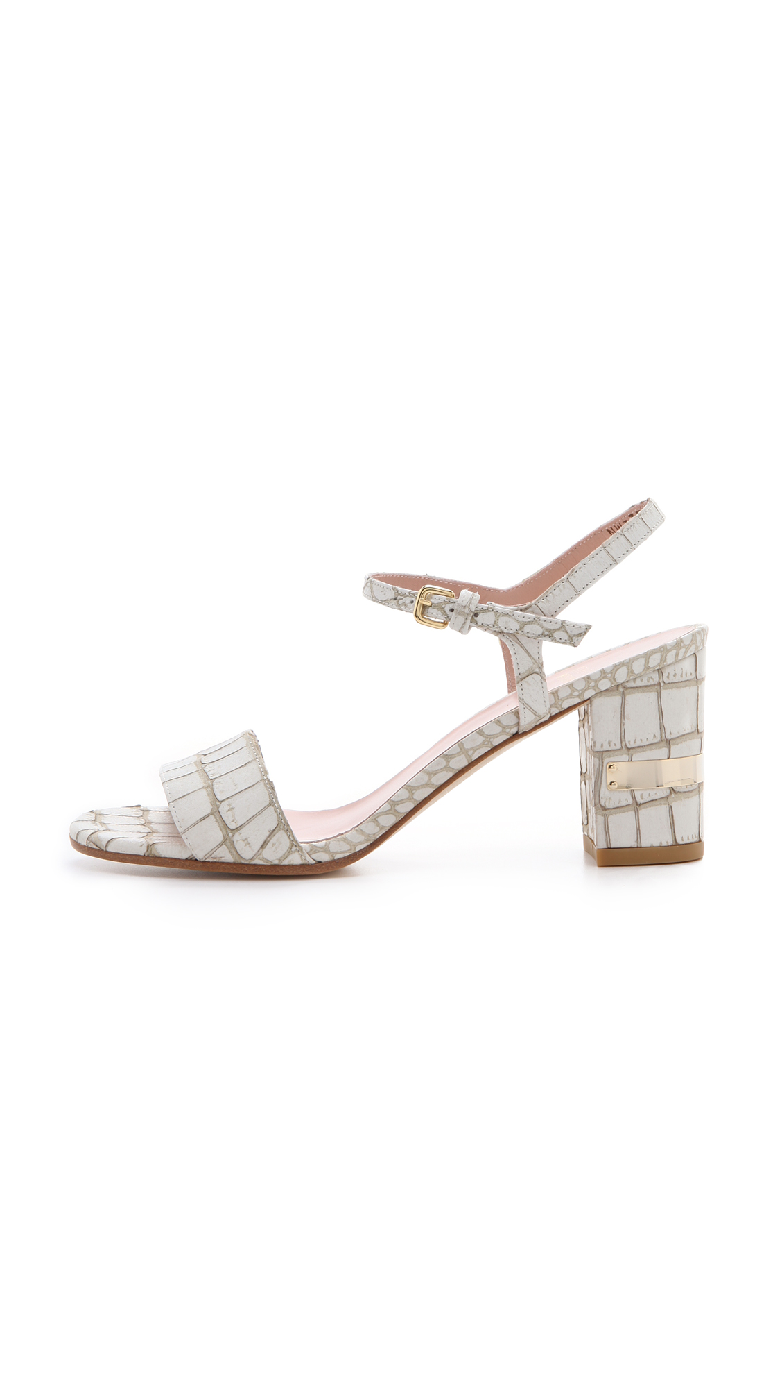 Lyst Stuart weitzman Solo  Low Heel  Sandals  in White