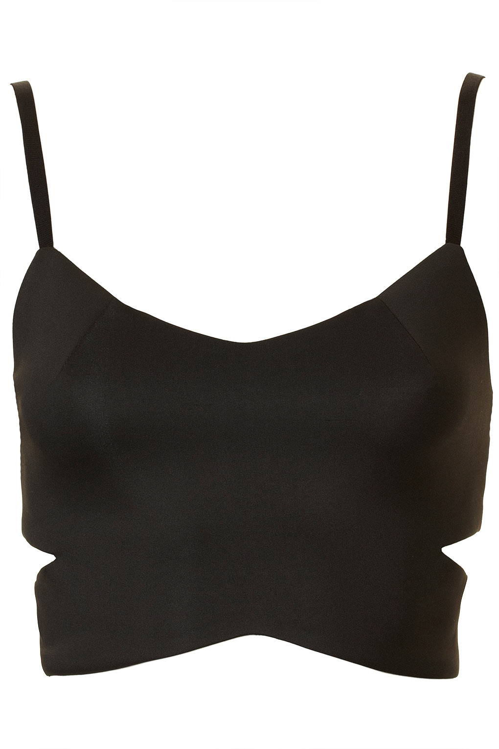 Topshop Peekaboo Cutout Bralet Top in Black | Lyst