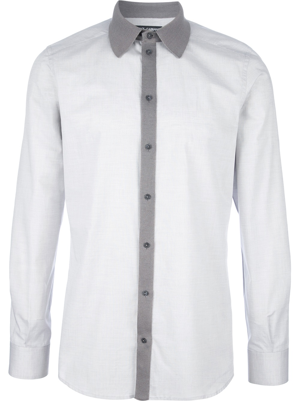 Dolce & Gabbana Contrast Collar Shirt in Gray for Men (grey) | Lyst