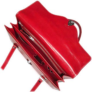 red leather briefcase