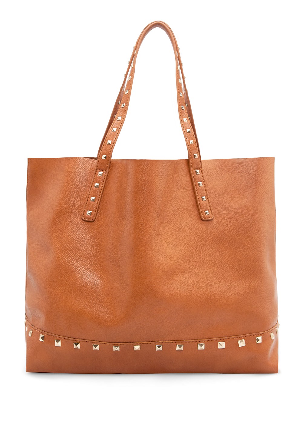 Mango Touch Studded Shopper Bag in Brown (74) | Lyst