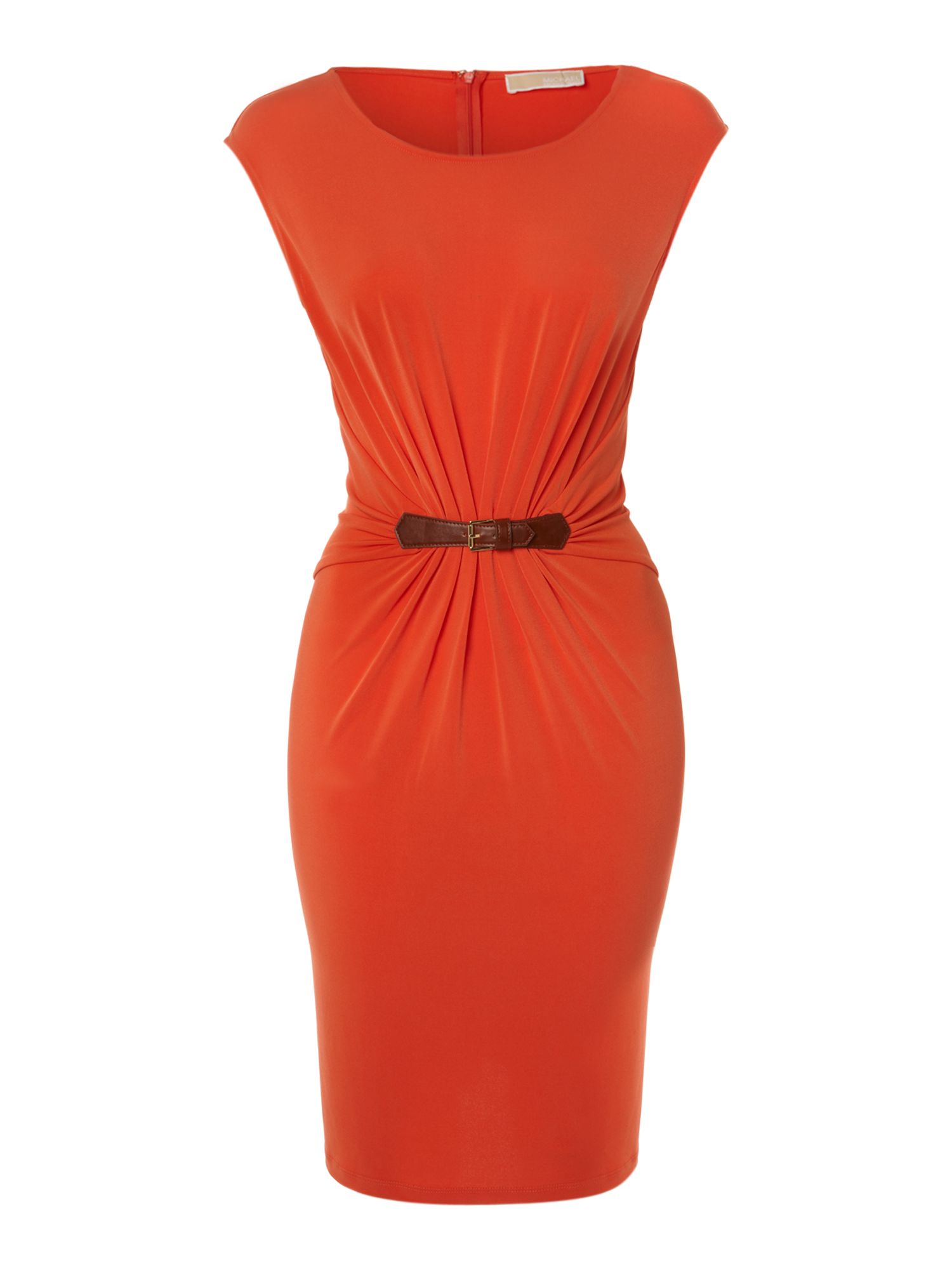 Michael Michael Kors Cowl Neck Twist Dress in Orange (mandarin) | Lyst
