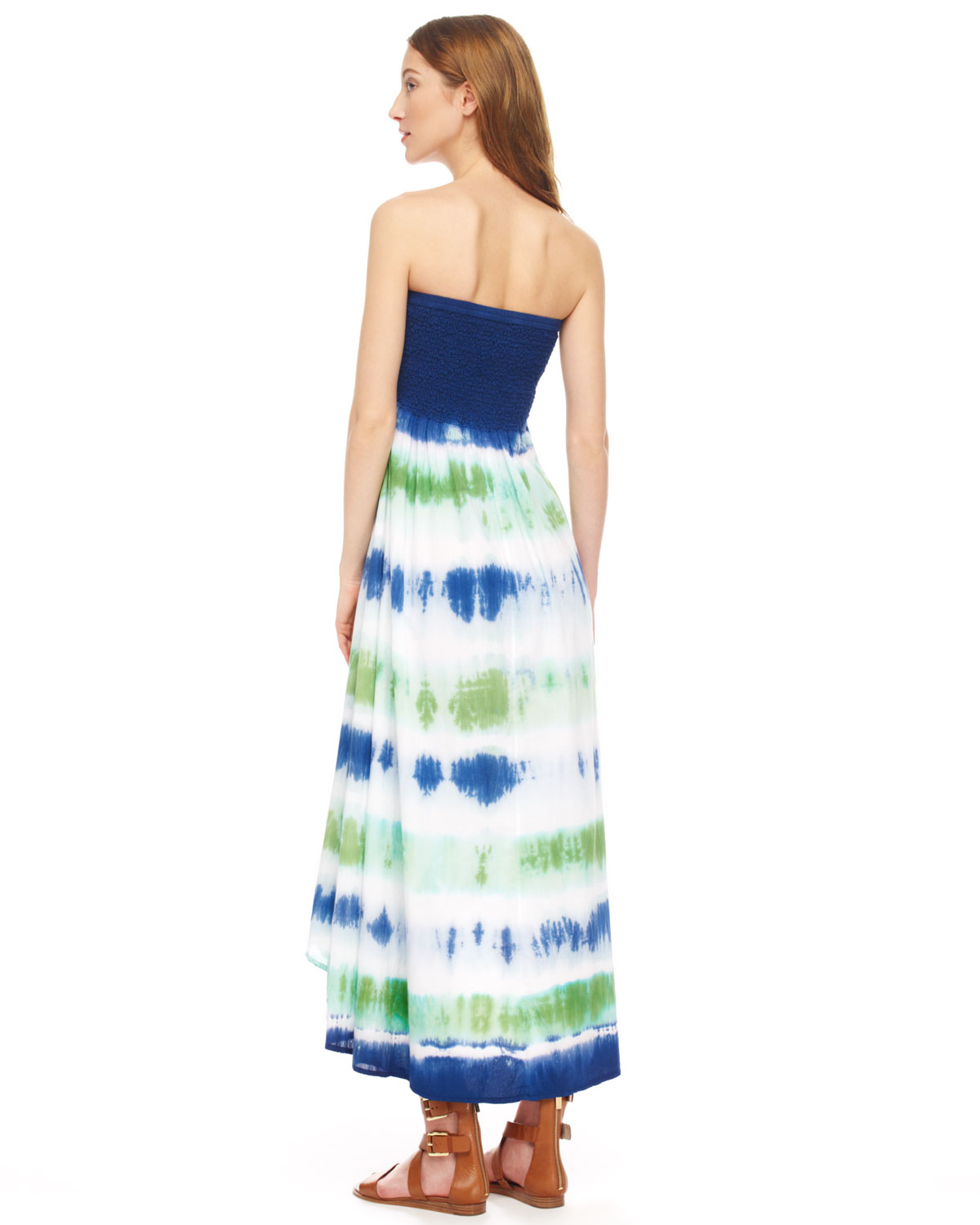 Lyst Michael Kors Strapless Tie Dye Maxi Dress In White Gallery