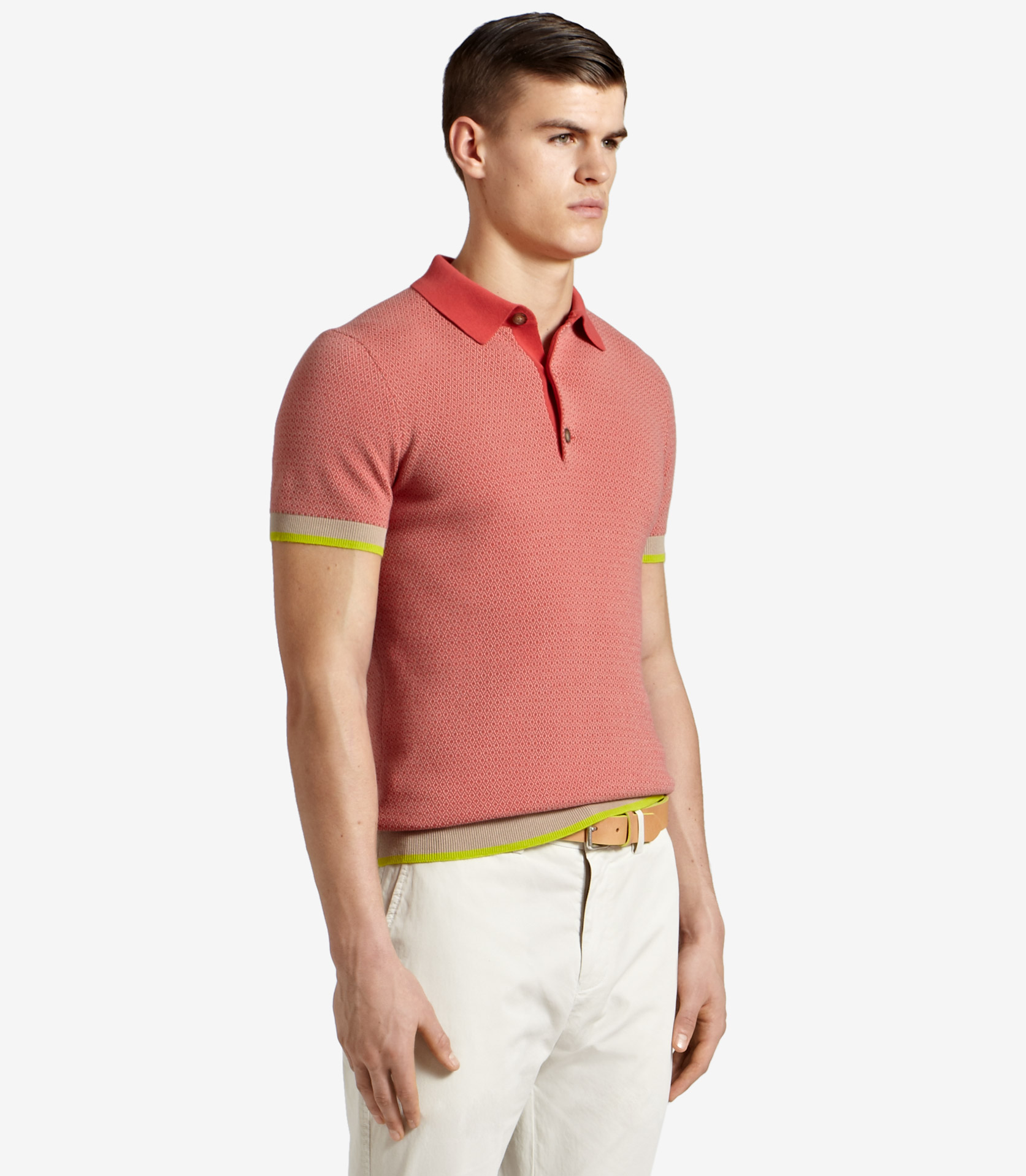 Lyst - Reiss Wiley Short Sleeve Polo with Contrast Tipping in Red for Men