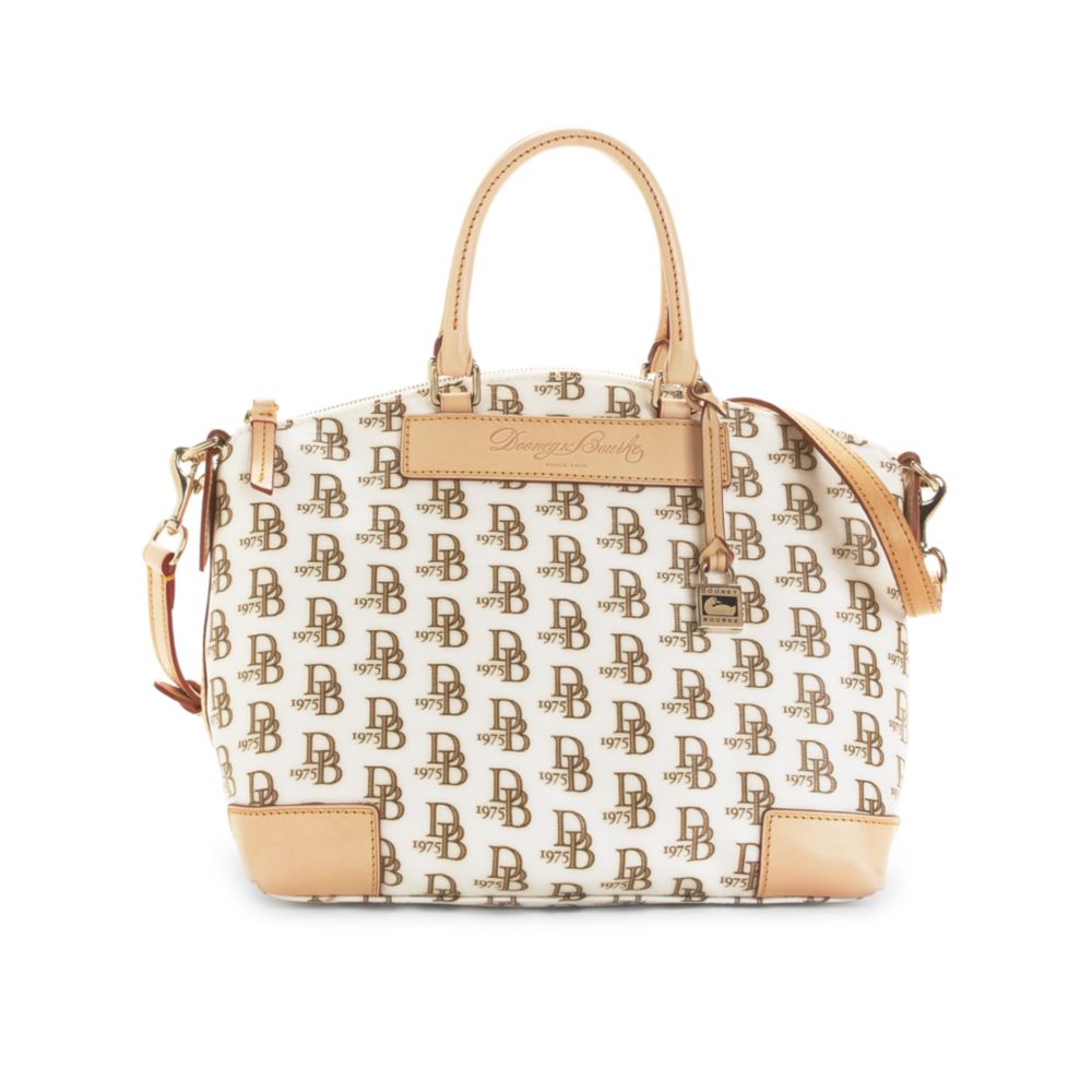 Dooney & bourke Signature Satchel in Natural | Lyst