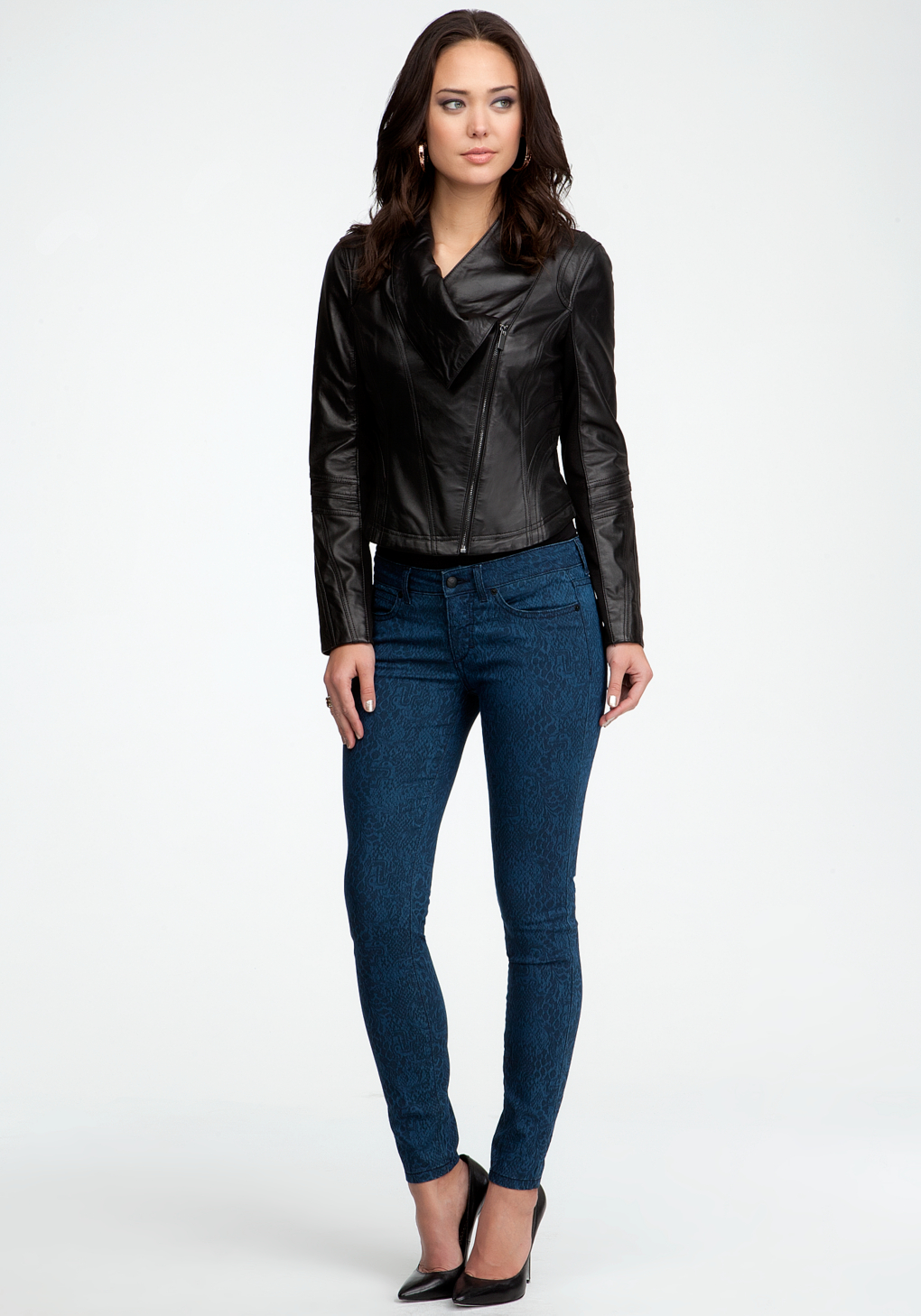 Bebe River Moto Leather Jacket In Black Lyst Gallery