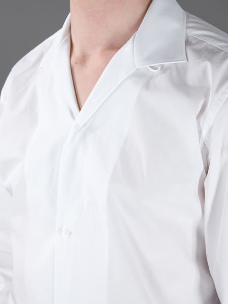 Dolce & Gabbana Open Collar Shirt in White for Men | Lyst