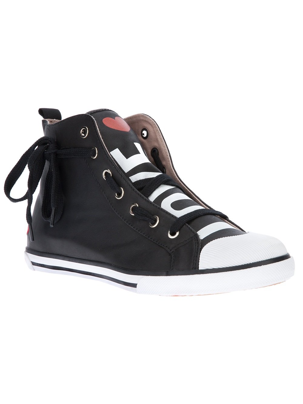 Lyst - Love Moschino Hi Top Trainer in Black