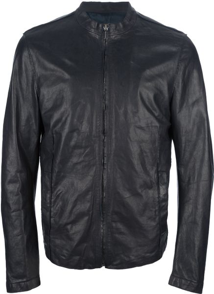 Trussardi Panelled Leather Jacket in Black for Men | Lyst