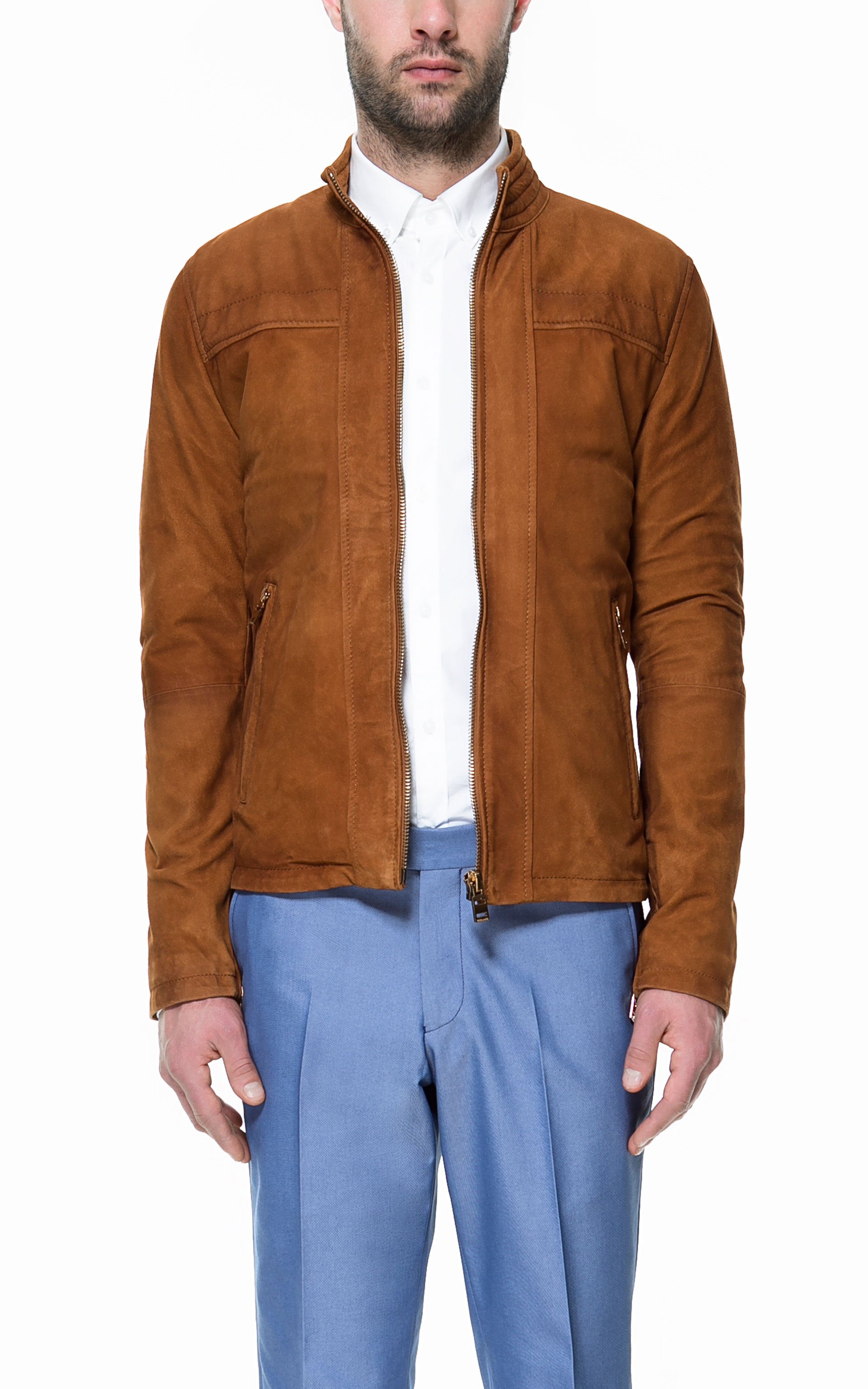 Zara Suede Jacket in Brown for Men | Lyst