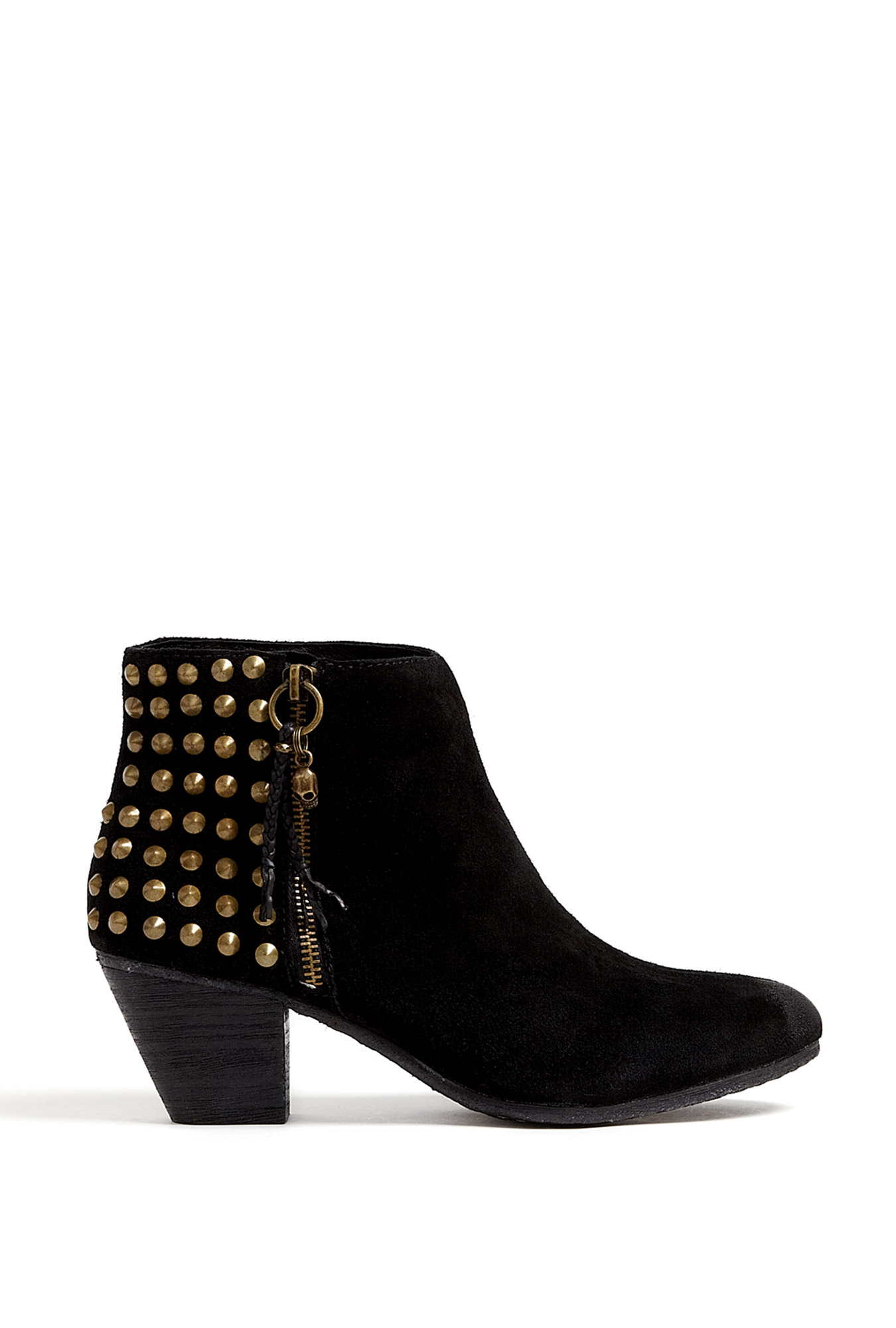 Ash Black Nevada Suede Studded Ankle Boot in Black | Lyst