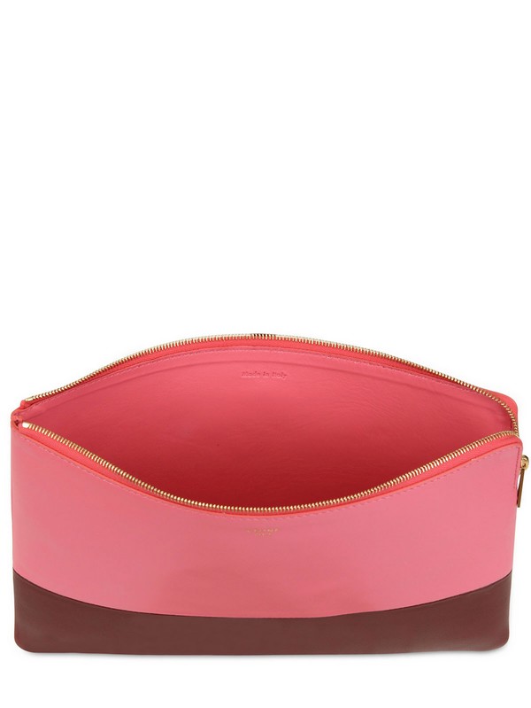 celine bag online shopping - Cline Bicolored Solo Pouch Leather Clutch in Pink (pink/rust) | Lyst