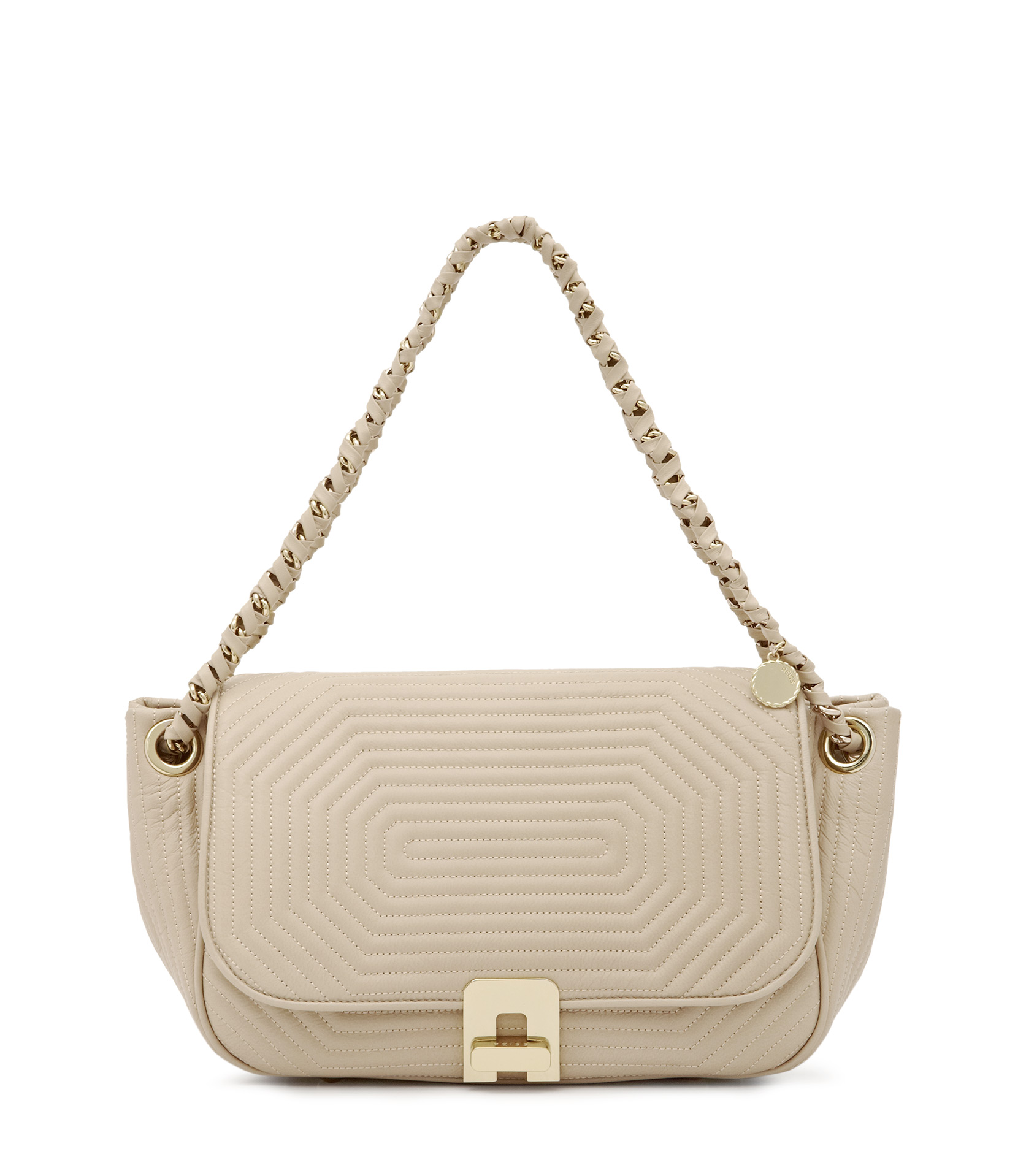 Lyst - Reiss Bingham Quilted Shoulder Bag in Natural