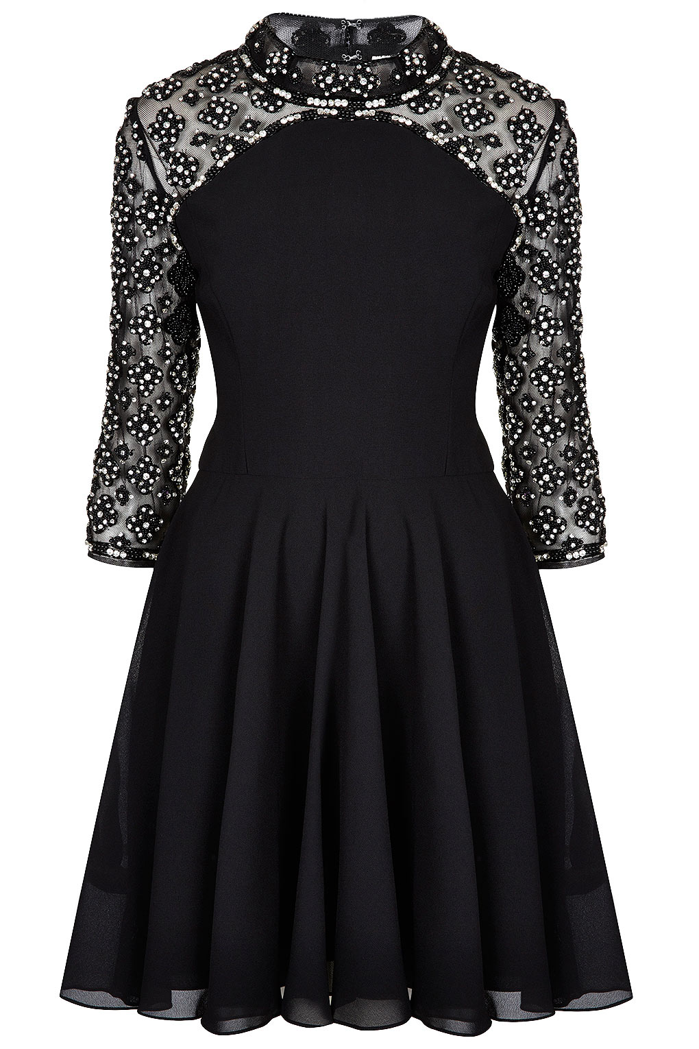 Lyst - Topshop Limited Edition Pearl Swing Dress in Black