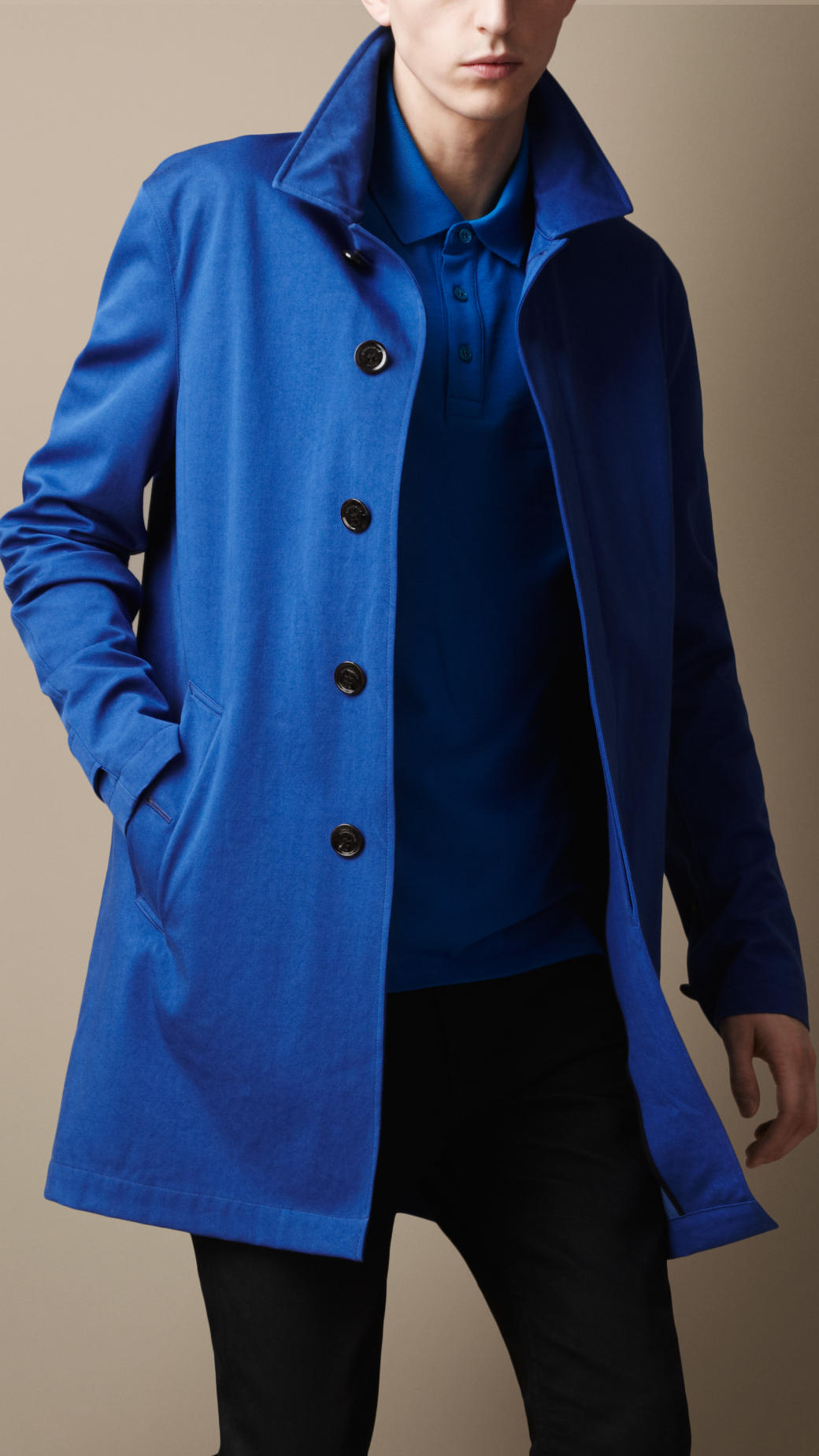 Burberry brit Midlength Single Breasted Trench Coat in Blue for Men | Lyst