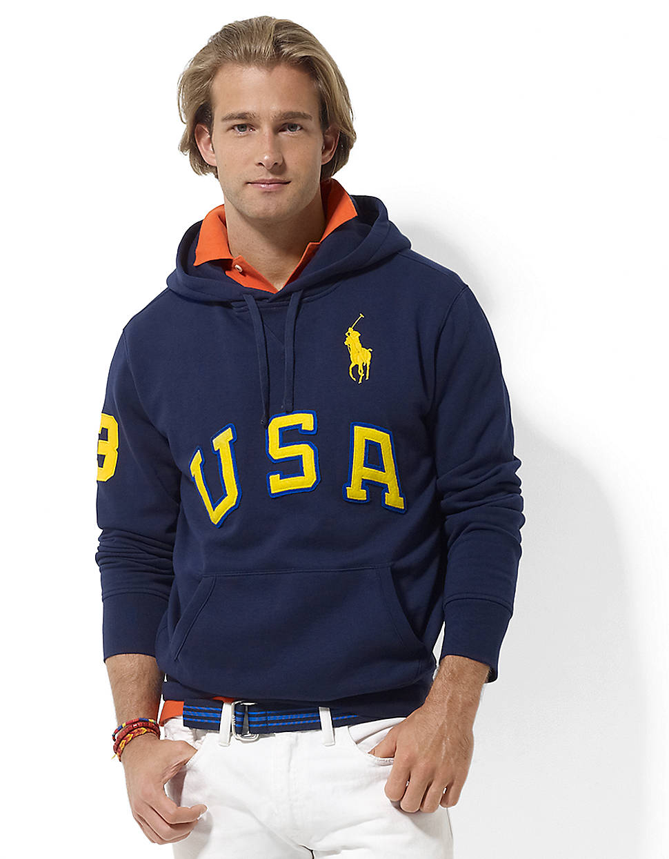 Polo Ralph Lauren Longsleeve French Terry Pullover Usa Hoodie in Blue ...