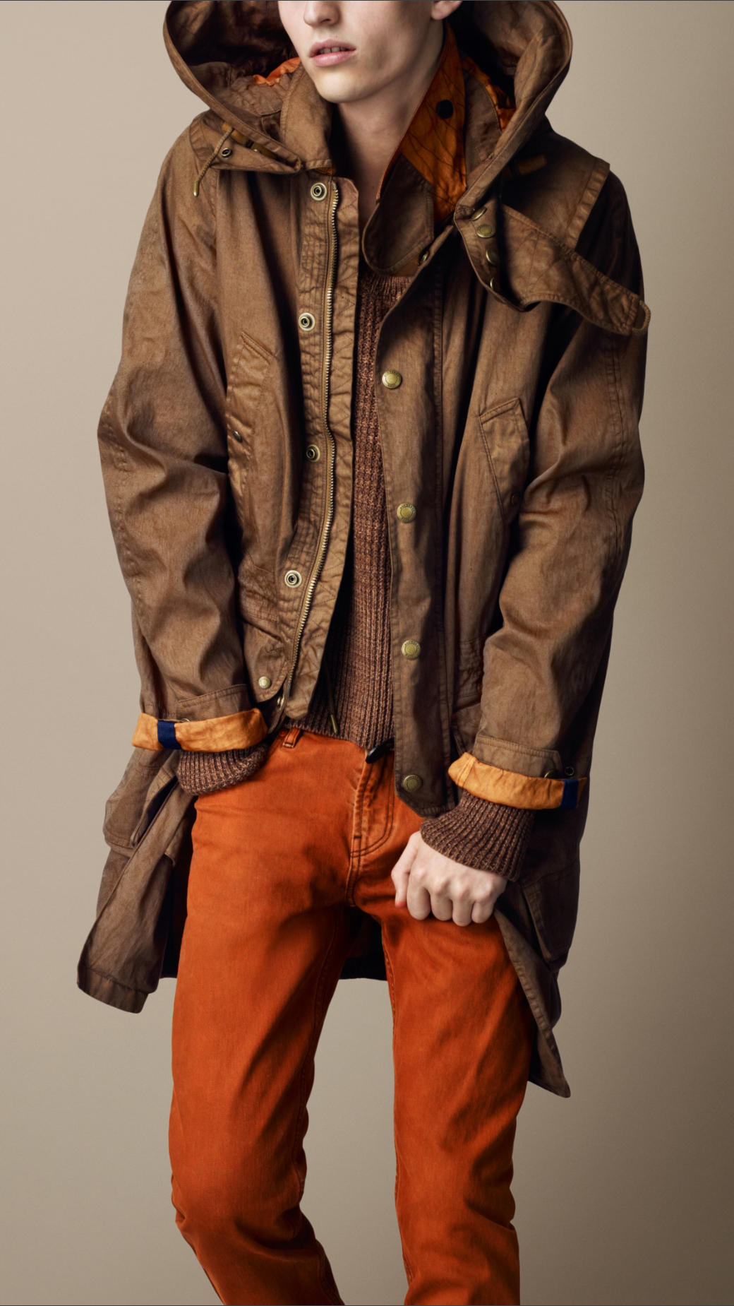 Lyst - Burberry brit Hooded Parka in Brown for Men